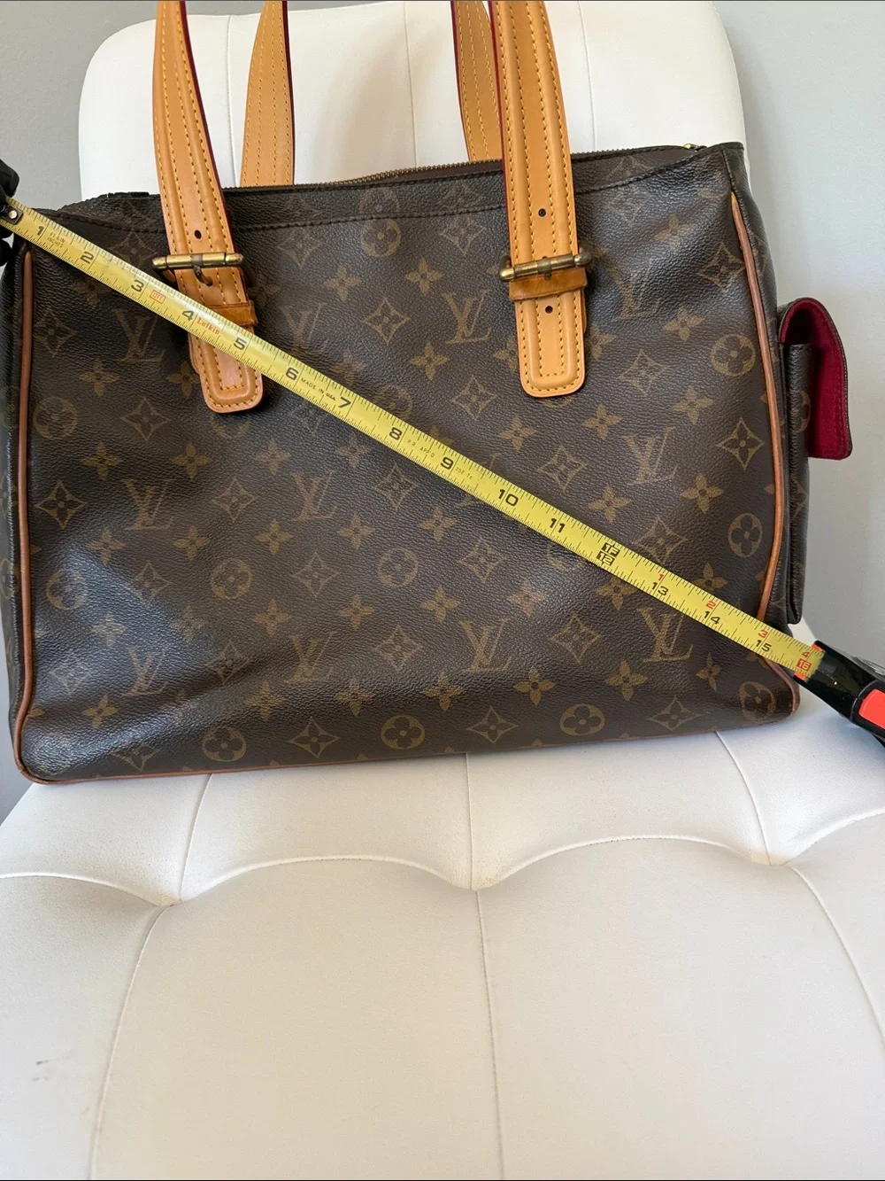 Louis Vuitton Brown Monogram Canvas Briefcase with Tan Leather Handles